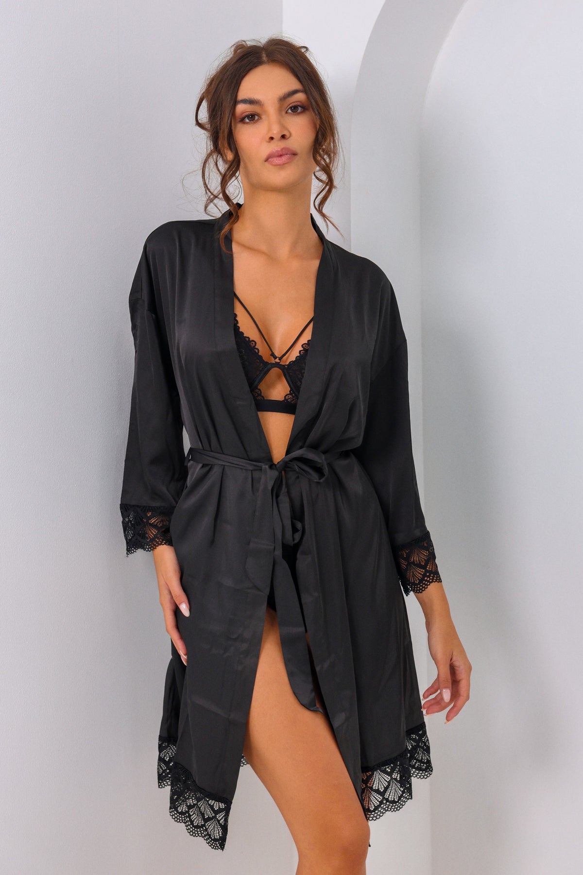 Belén Silky Robe - Black-Fascinating_Nights