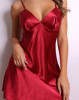 Camilla Ruched Satin Slip Dress - Burgundy-Fascinating_Nights