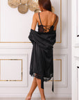 Clover Signature Silky Robe Set - Black-Fascinating_Nights