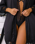 Clover Signature Silky Robe Set - Black-Fascinating_Nights