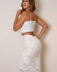 Colette Two Piece Lace Skirt Set - White-Fascinating_Nights