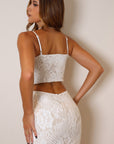 Colette Two Piece Lace Skirt Set - White-Fascinating_Nights
