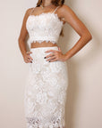 Colette Two Piece Lace Skirt Set - White-Fascinating_Nights