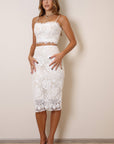 Colette Two Piece Lace Skirt Set - White-Fascinating_Nights