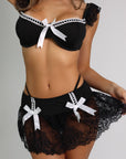 Coquette Bow Lace Skirted Costume Set – Black-Fascinating_Nights