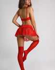 Coquette Bow Lace Skirted Costume Set – Red-Fascinating_Nights