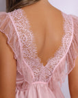 Cora Swiss Dot Babydoll Chemise – Pink-Fascinating_Nights