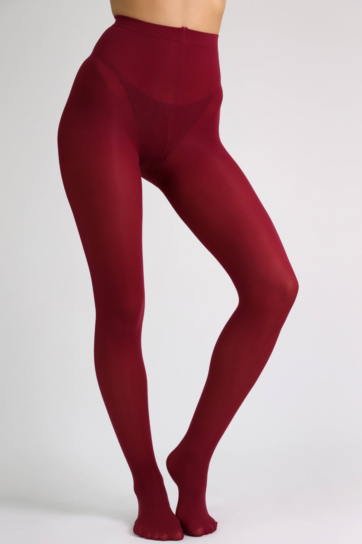 Cristine Velvet Soft Opaque Tights – Burgundy-Fascinating_Nights
