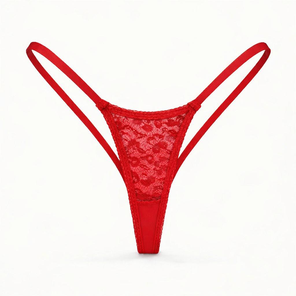 Noir Lace Thong - Red
