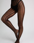 Eloise Vintage Stripe Fishnet Tights – Black-Fascinating_Nights