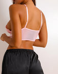 Elsie Silken Shorts Set - Pink-Fascinating_Nights