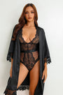 Ember Bodysuit Silky Robe Set - Black-Fascinating_Nights