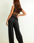 Ember Signature Satin Pants Set - Black-Fascinating_Nights