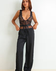 Ember Signature Satin Pants Set - Black-Fascinating_Nights