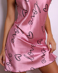 Freya Heart Satin Slip Dress - Pink-Fascinating_Nights