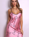 Freya Heart Satin Slip Dress - Pink-Fascinating_Nights