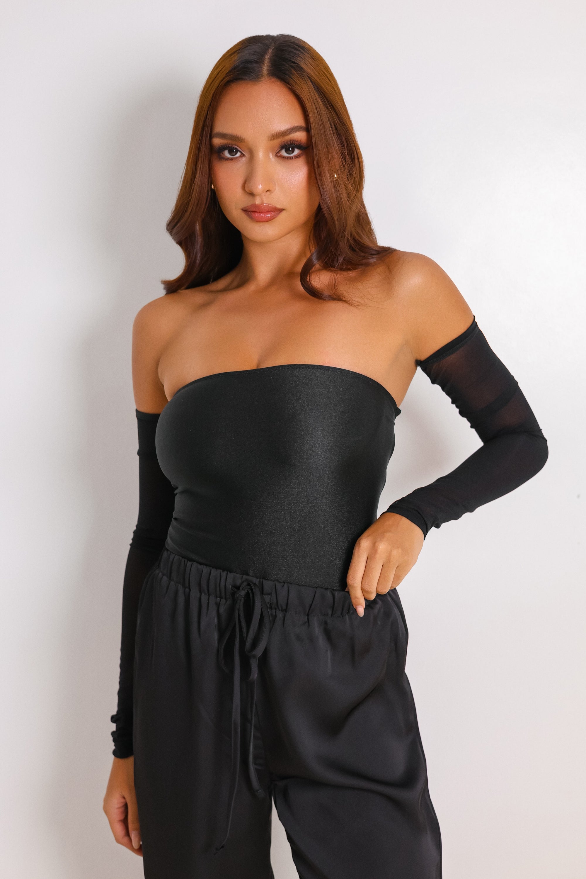 Hallie Bodysuit with Pants - Black-Fascinating_Nights