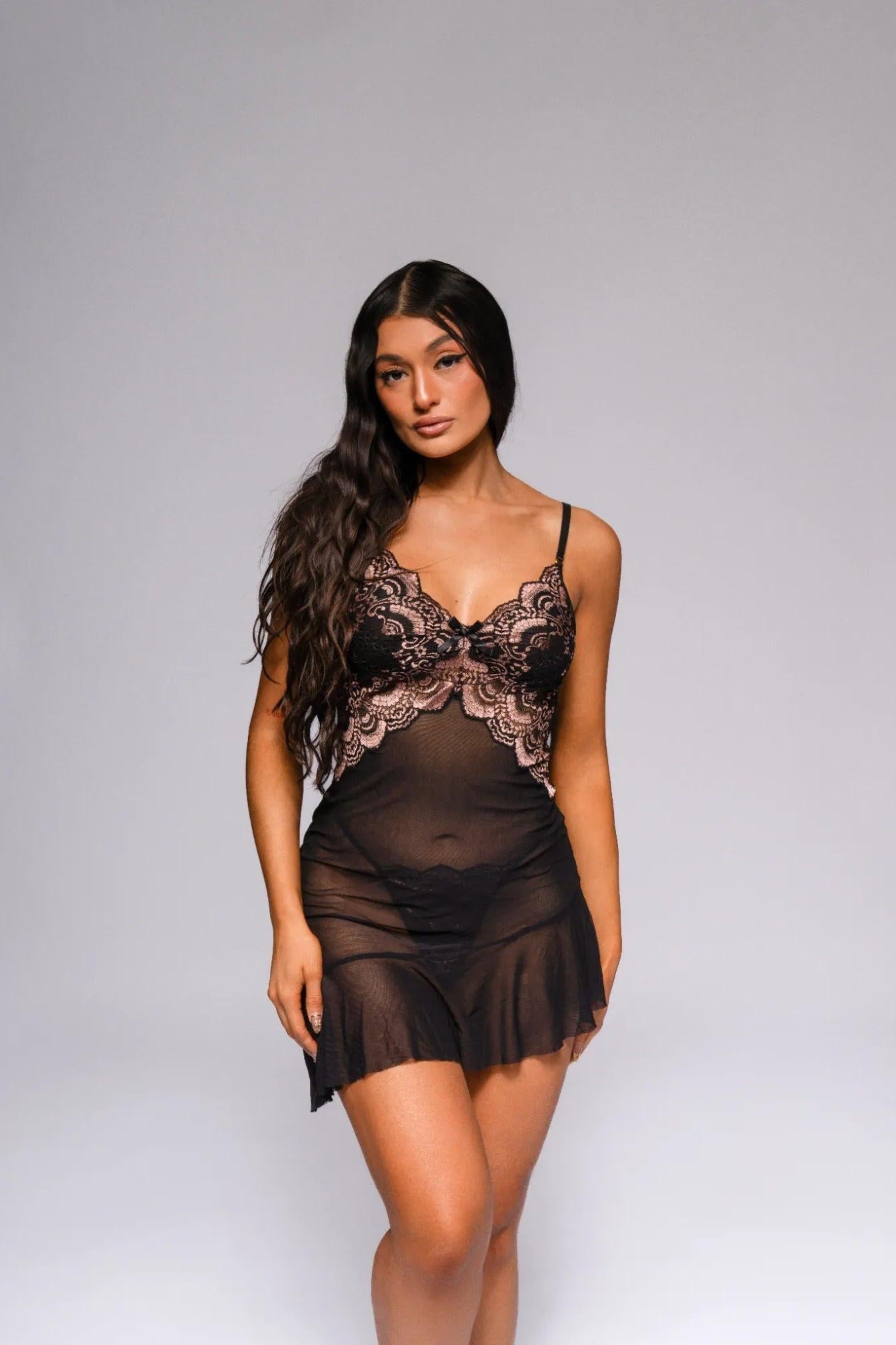 Helen Babydoll Set - Black-Fascinating_Nights