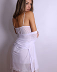 Aiah Lace Slip & Robe Set – White