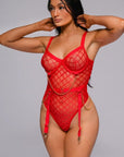 Je t’aime Plaid Bodysuit - Red-Fascinating_Nights