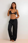Jonet Signature Satin Pants Set - Black