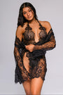 Signature Lace Robe - Black-Fascinating_Nights