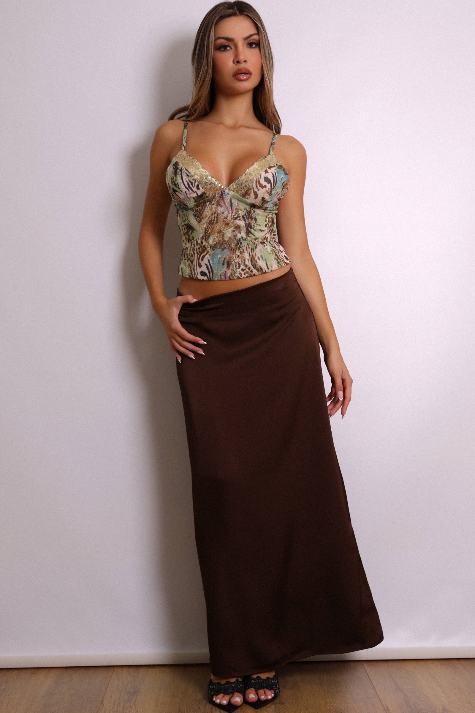 Keeva Gold Leopard Print Cami – Green-Fascinating_Nights
