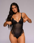 Lacy Bliss Bodysuit - Black-Fascinating_Nights
