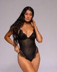 Lacy Bliss Bodysuit - Black-Fascinating_Nights