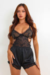 Lena Silken Shorts Set - Black