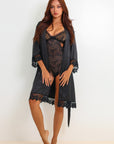 Lena Silky Robe Set - Black-Fascinating_Nights