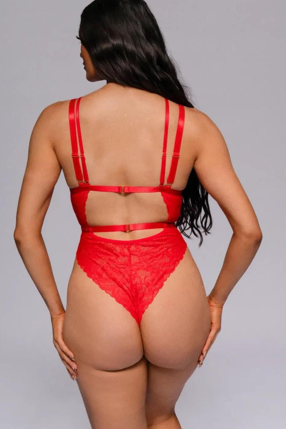 Live In The Moment V Neck Teddy - Red-Fascinating_Nights