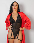 Lost In Venice Signature Silky Robe Set - Red-Fascinating_Nights