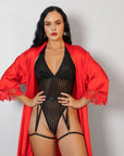 Lost In Venice Signature Silky Robe Set - Red-Fascinating_Nights