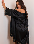 Lost In Venice Silky Robe Set - Black-Fascinating_Nights