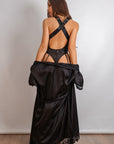 Lost In Venice Silky Robe Set - Black-Fascinating_Nights