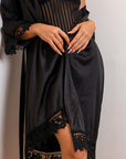 Lost In Venice Silky Robe Set - Black-Fascinating_Nights