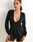 Love & Desire Silken Shorts Set - Black-Fascinating_Nights