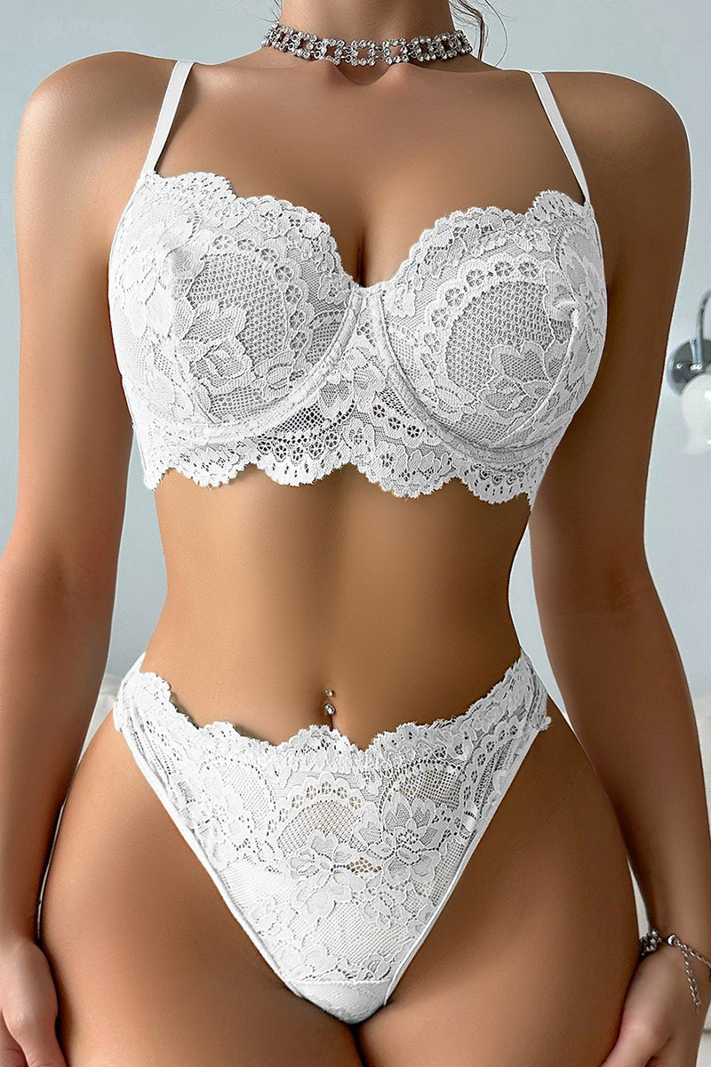 Lucia Lingerie Set - White-Fascinating Nights