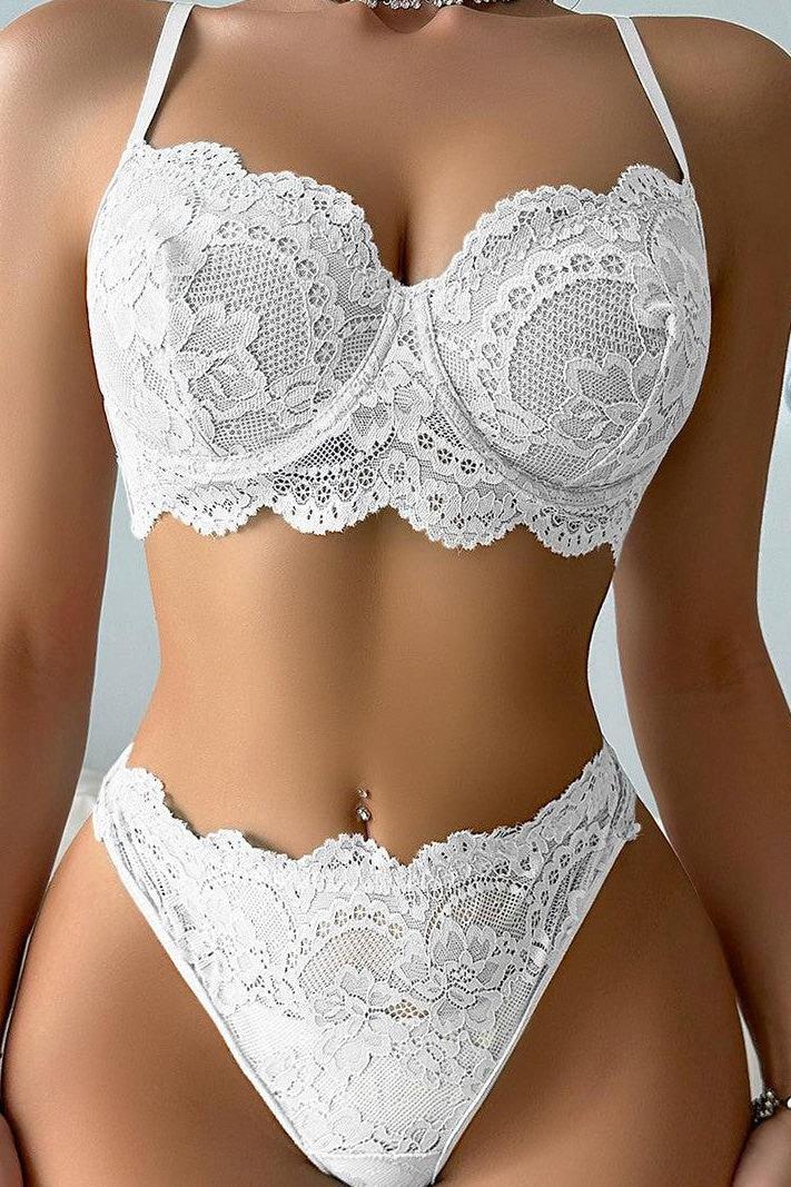 Lucia Lingerie Set - White-Fascinating_Nights