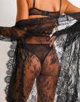Lydia Signature Lace Robe Set - Black-Fascinating_Nights