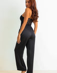 Malea Signature Satin Pants Set - Black-Fascinating_Nights