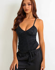 Malea Signature Satin Pants Set - Black-Fascinating_Nights