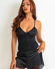 Malea Silken Shorts Set - Black-Fascinating_Nights