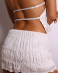 Malia Two Piece Halter & Tiered Skirt Set – White-Fascinating_Nights