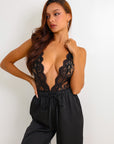 Melinda Signature Satin Pants Set - Black-Fascinating_Nights