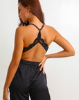Melinda Signature Satin Pants Set - Black-Fascinating_Nights