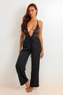 Melinda Signature Satin Pants Set - Black-Fascinating_Nights