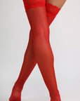Monroe Classic Lace Thigh-Highs Stockings - Red-Fascinating_Nights