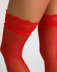 Monroe Classic Lace Thigh-Highs Stockings - Red-Fascinating_Nights